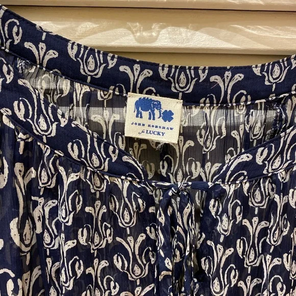 Lucky Brand (John Robshaw) romantic sheer peasant blouse - Picture 4 of 5